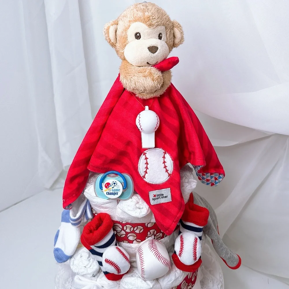 Baseball Diaper Cake, Sport Baby Shower Gift